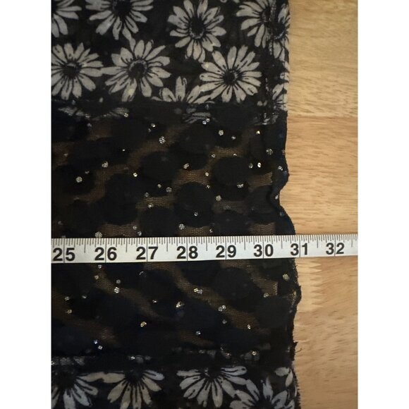Lace Daisy Whimsigoth Black Sparkle Floral Sheer Infinity Scarf Y2K 90s Fairy - Picture 4 of 9